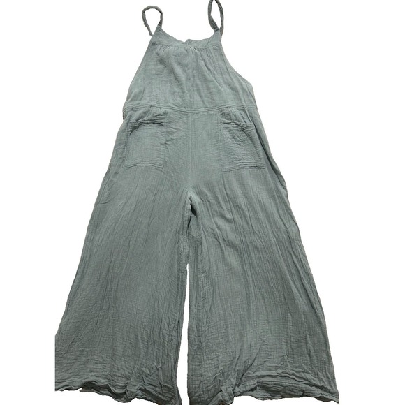 NATURAL LIFE Pants - Natural Life Women's XL Dakota Tie Overall Gauze Grayish Blue Boho Wide Leg